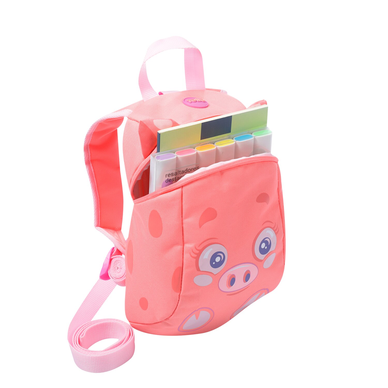Imagen 4 de Mochila infantil totto cornejo con organizador interior y correa ajustable Rosa