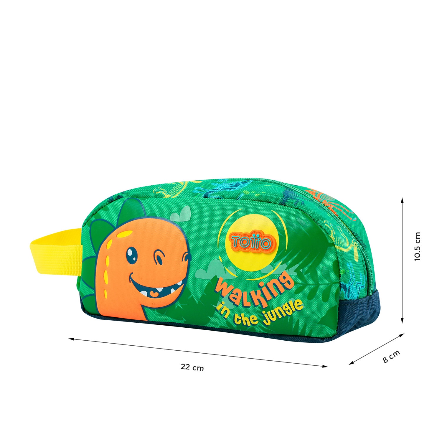 Estuche infantil totto dinomax con 2 compartimentos Verde-2