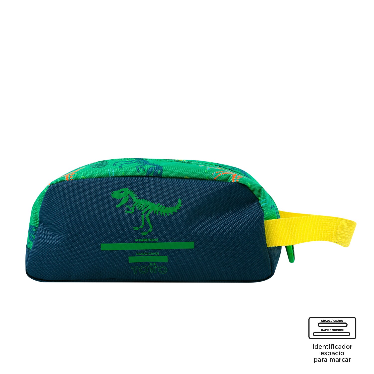 Estuche infantil totto dinomax con 2 compartimentos Verde-4