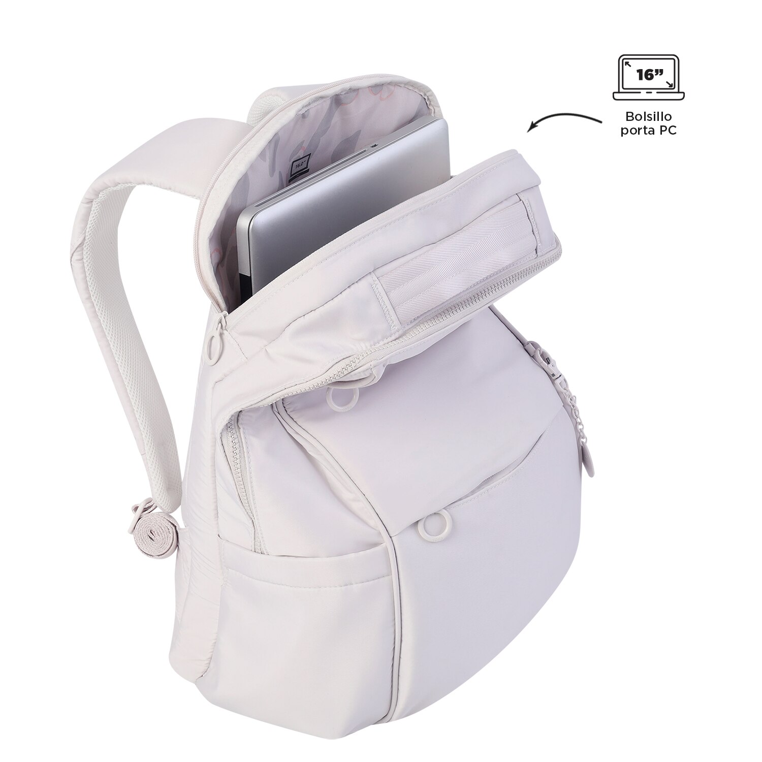 Mochila Totto Laila para portátil 16 Beige-4