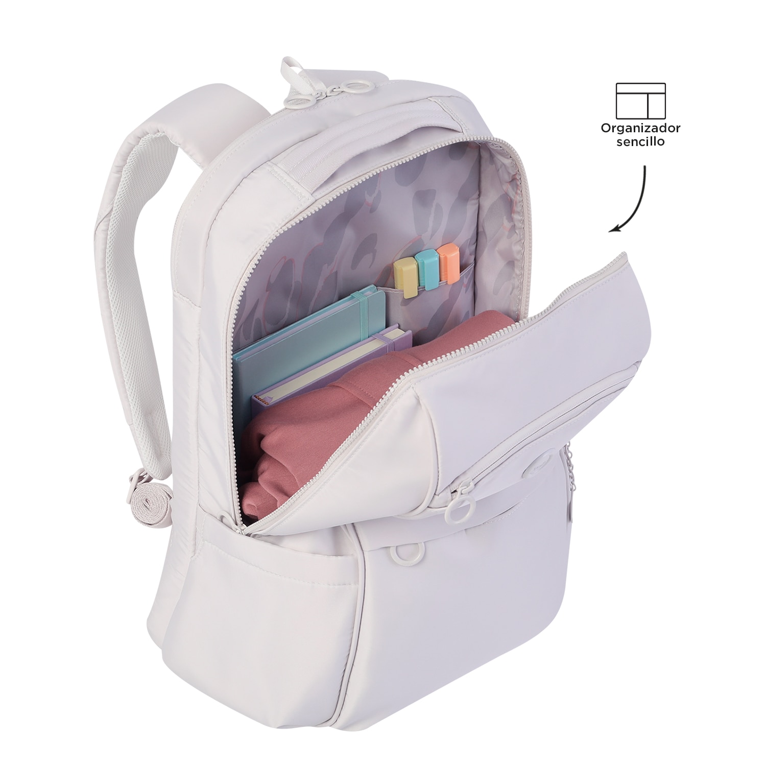 Mochila Totto Laila para portátil 16 Beige-5