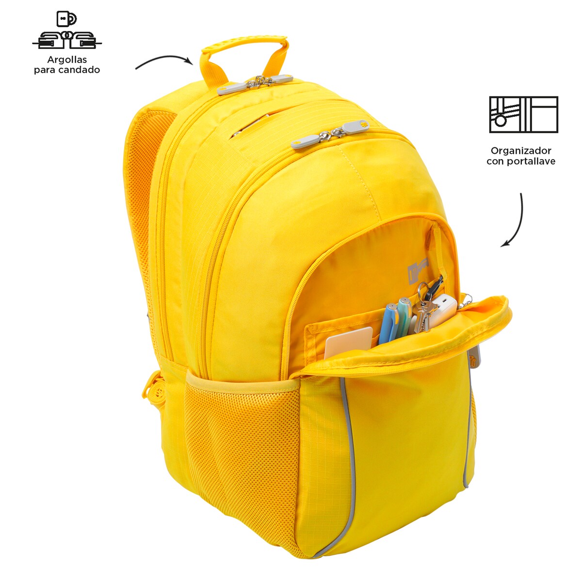 Mochila TOTTO Cambri 2.0 Para Portátil 15,4 Pulgadas - 3 Compartimentos, Bolsillo Tablet 10", Espalda Ergonómica, Color Málaga/Violeta