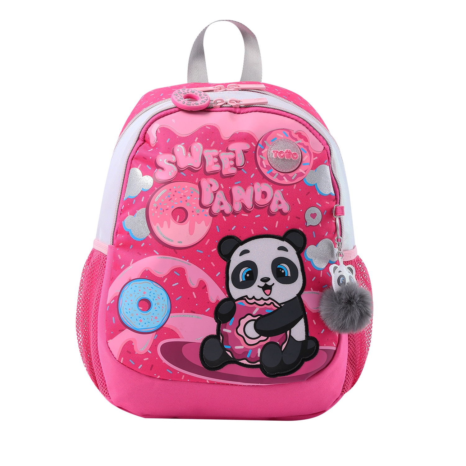Imagen 0 de Mochila infantil totto sweet panda con bolsillo para botella y bolsillos laterales