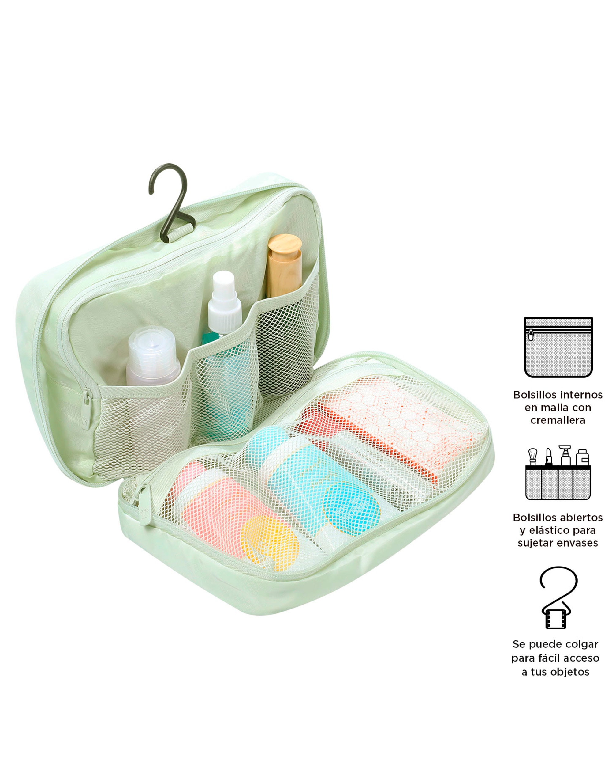 Organizador de baño All In para viaje White Sand con capacidad 3 L - Totto - Verde claro Verde claro-3