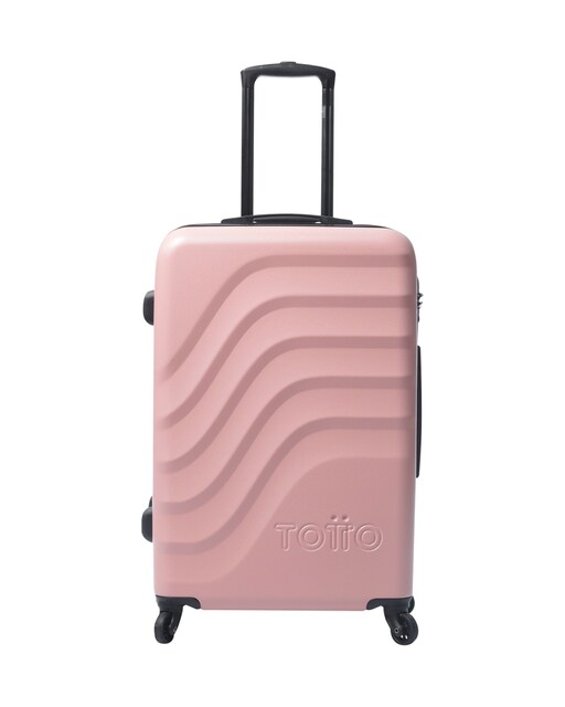 Imagen 0 de Maleta Bazy rígida mediana rosa Peachskin  con capacidad 63 litros