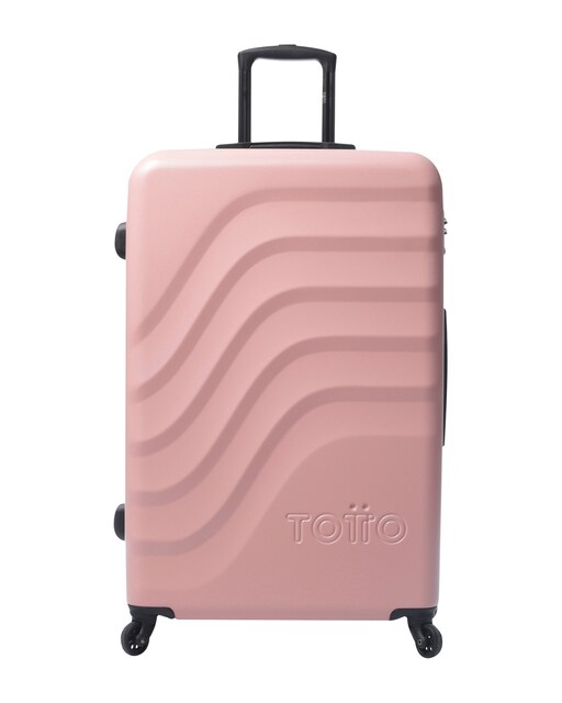 Imagen 0 de Maleta Bazy rígida grande rosa Peachskin  con capacidad 98 litros