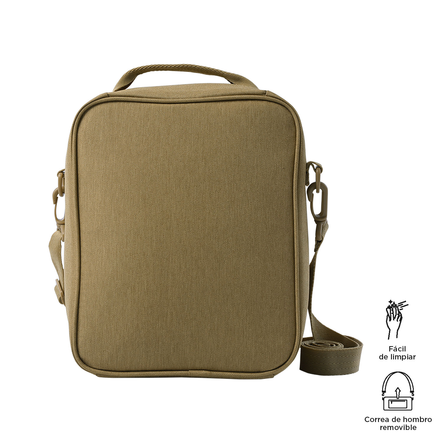 Portameriendas adulto totto airy de fácil limpieza y bolsillo auxiliar Verde Oliva-3