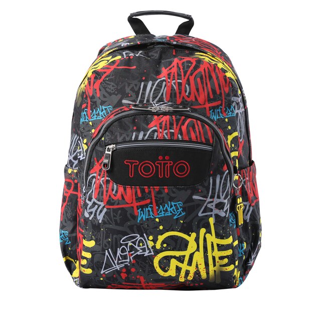 Mochila Totto Acuareles escolar adaptable a carro color gris Grafil