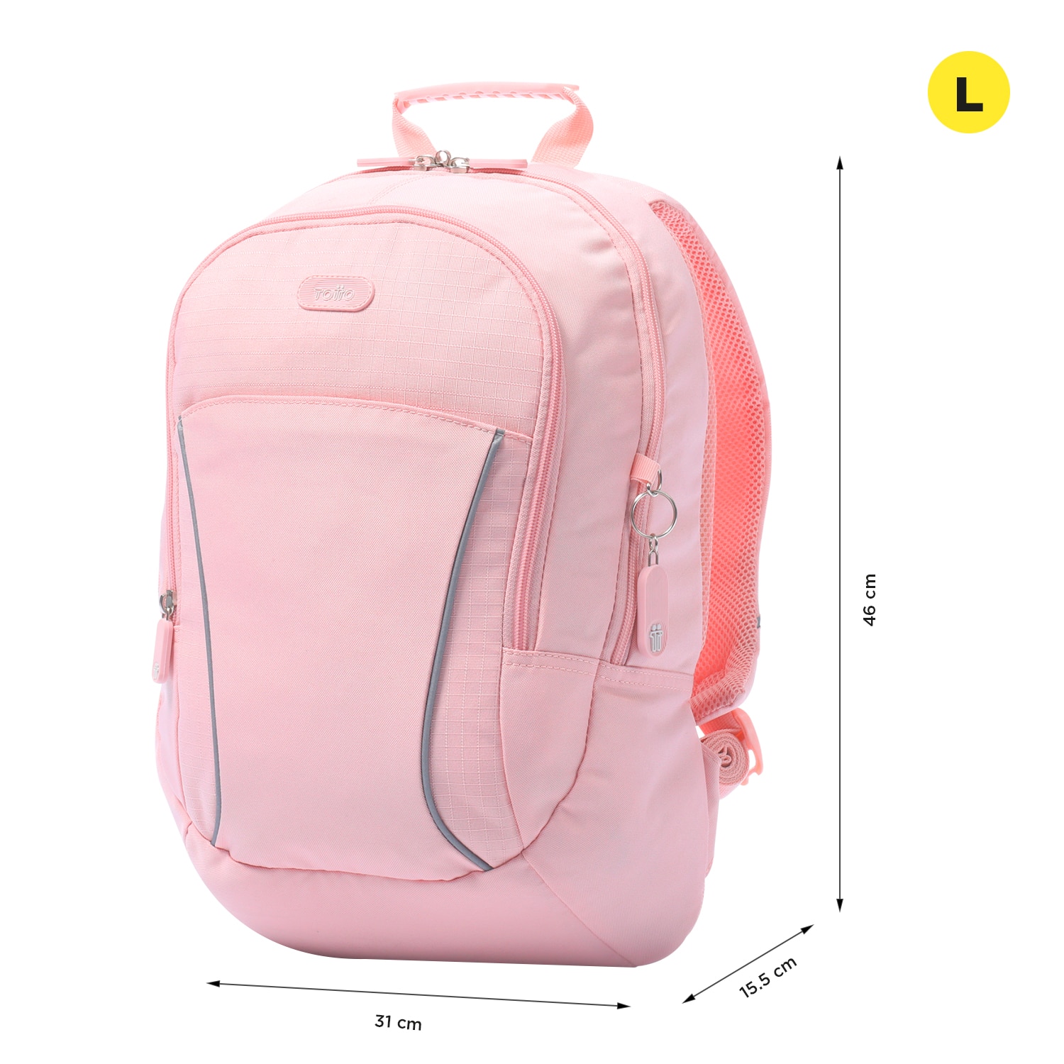Mochila urbana totto arvar 2.0 en material reciclado y organización interior Rosa-2