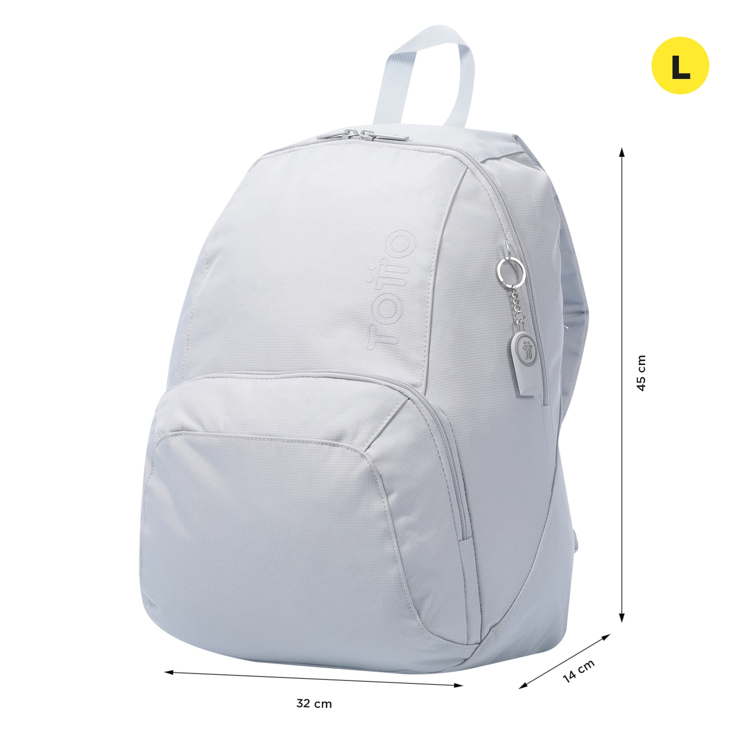 Mochila urbana totto omettto con organizador interior y tejido resistente Gris claro-2