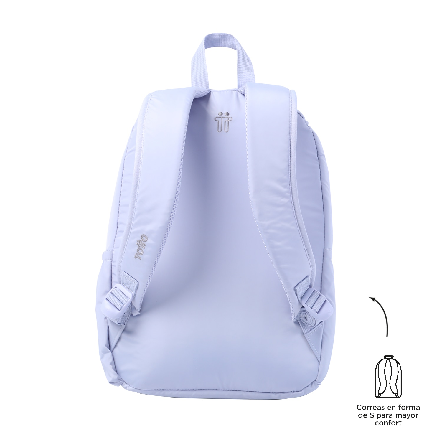 Imagen 3 de Mochila urbana totto palencia para portátil de 13” y bolsillo frontal Rosa pastel