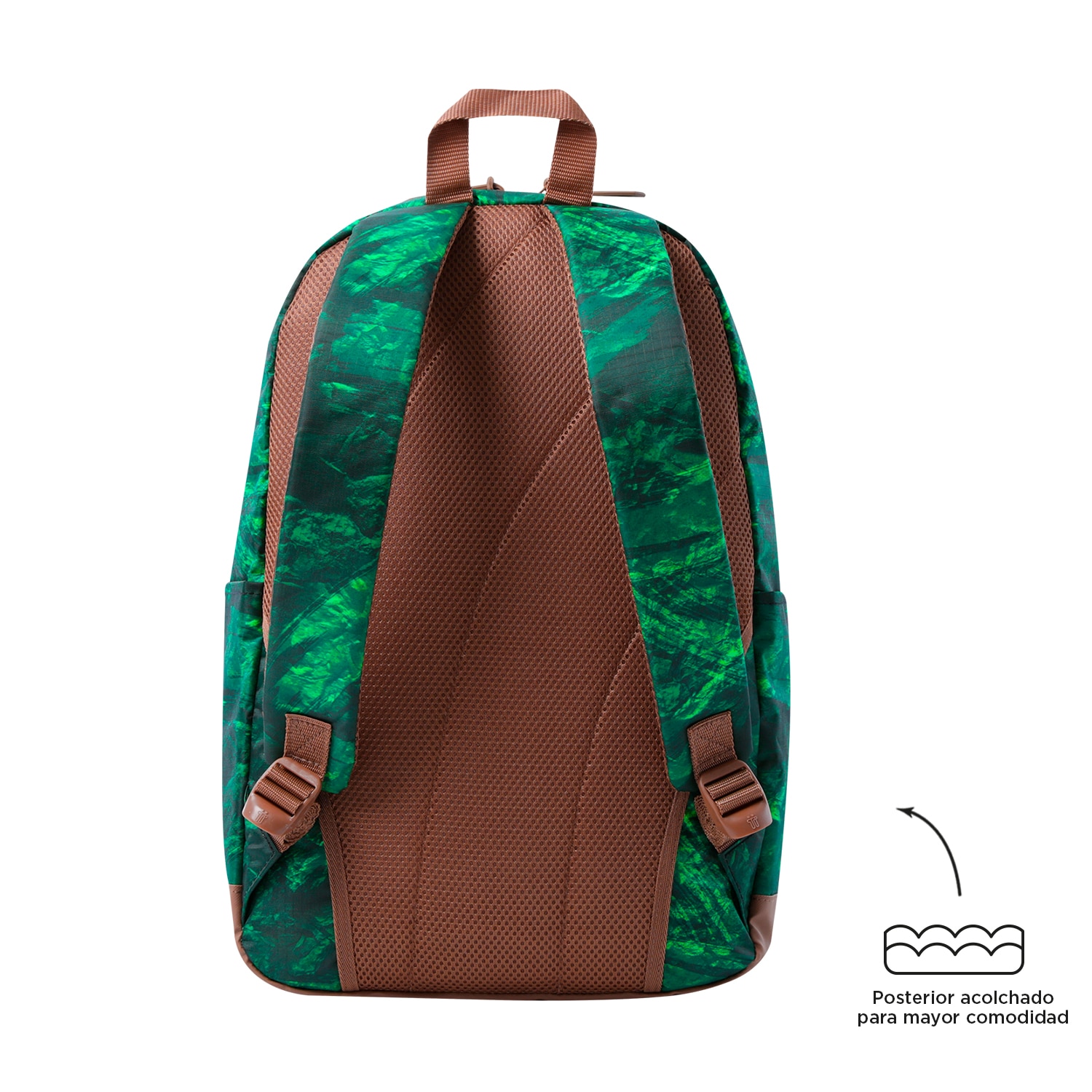 Mochila urbana totto tocax para portátil de 14” y bolsillo para botella Verde-3