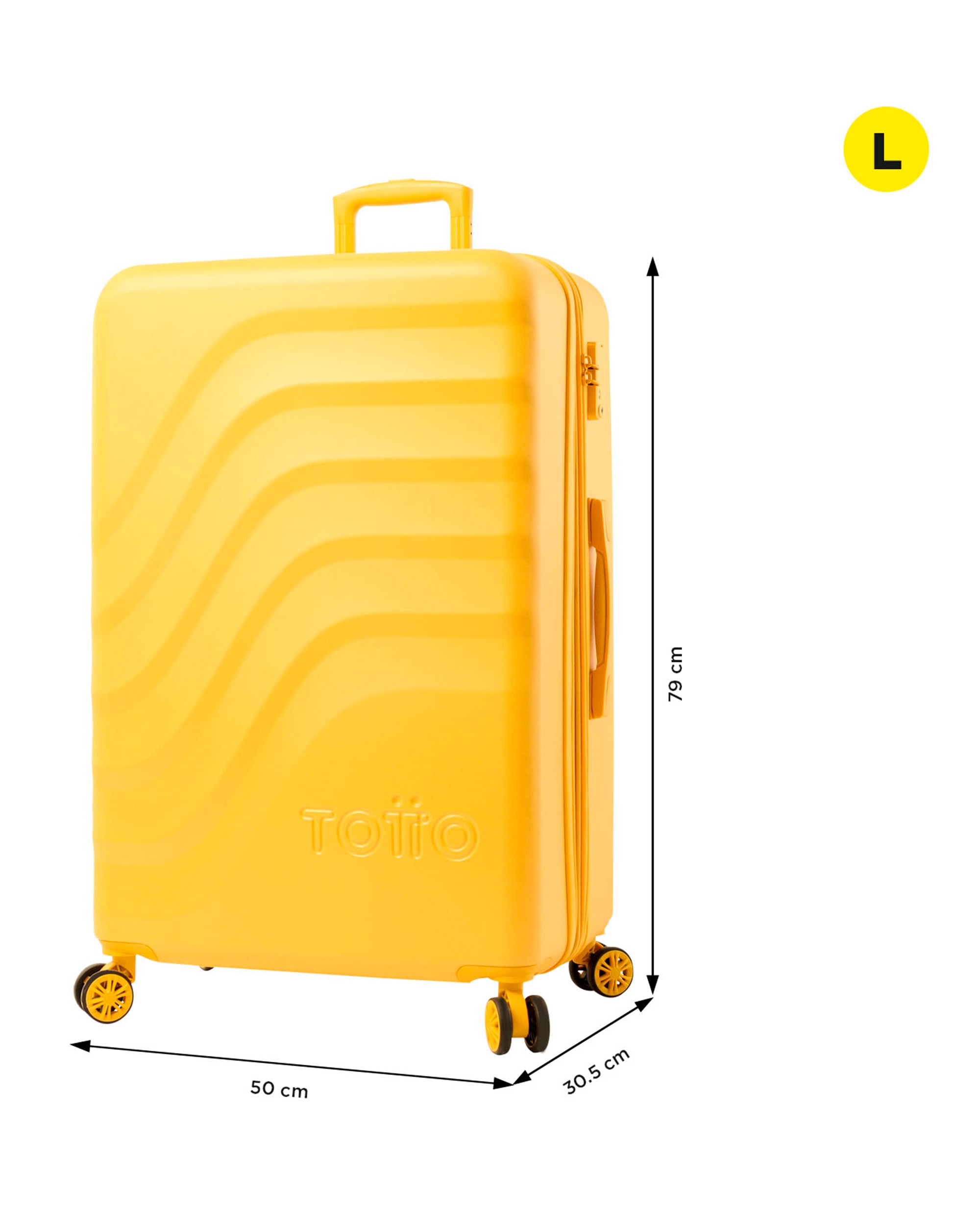 Maleta grande Bazy rígida expandible con capacidad 100 L - Totto - Amarillo Amarillo-2