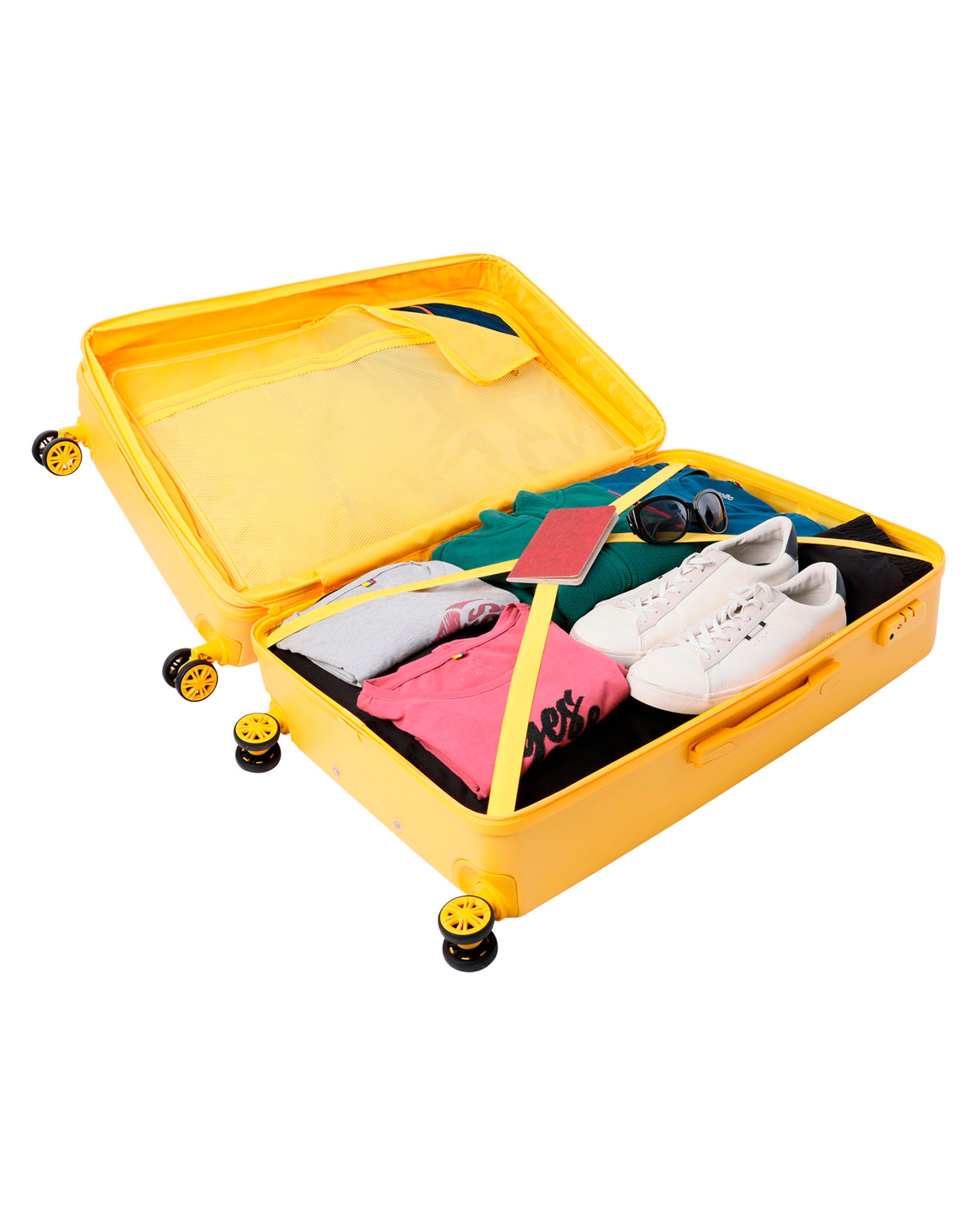 Maleta grande Bazy rígida expandible con capacidad 100 L - Totto - Amarillo Amarillo-3