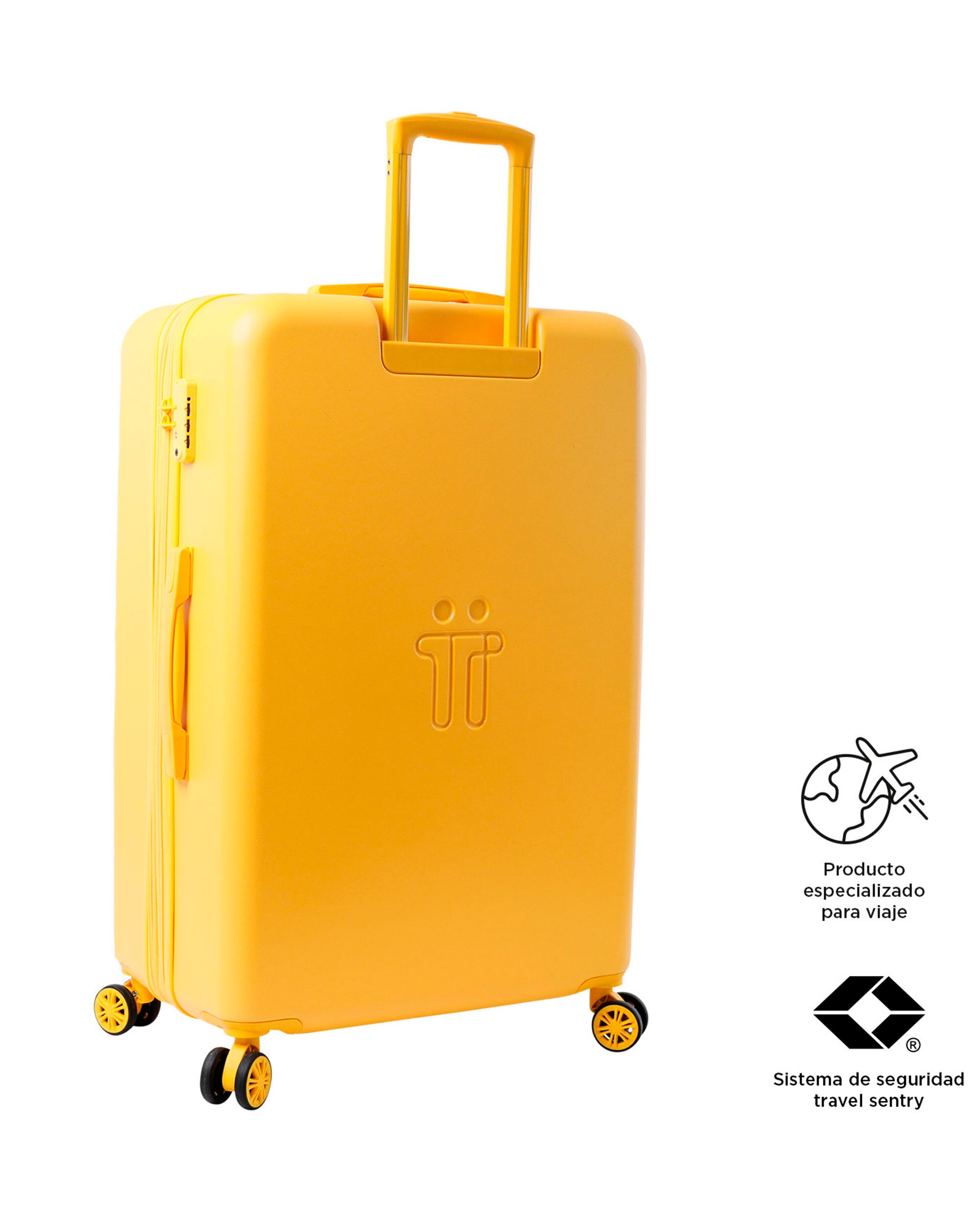 Maleta grande Bazy rígida expandible con capacidad 100 L - Totto - Amarillo Amarillo-5