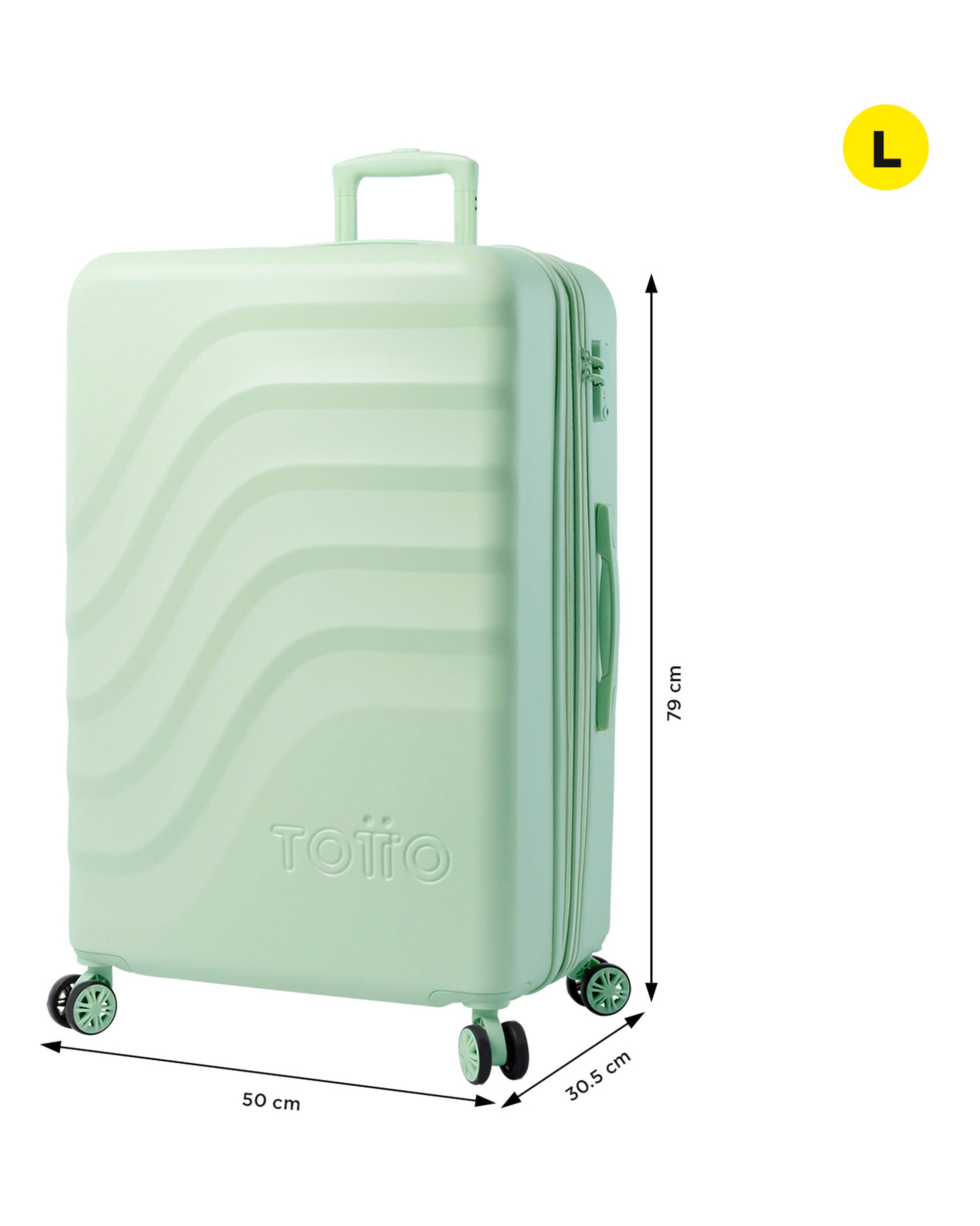 Maleta grande Bazy rígida expandible con capacidad 100 L - Totto - Verde morado Verde morado-2