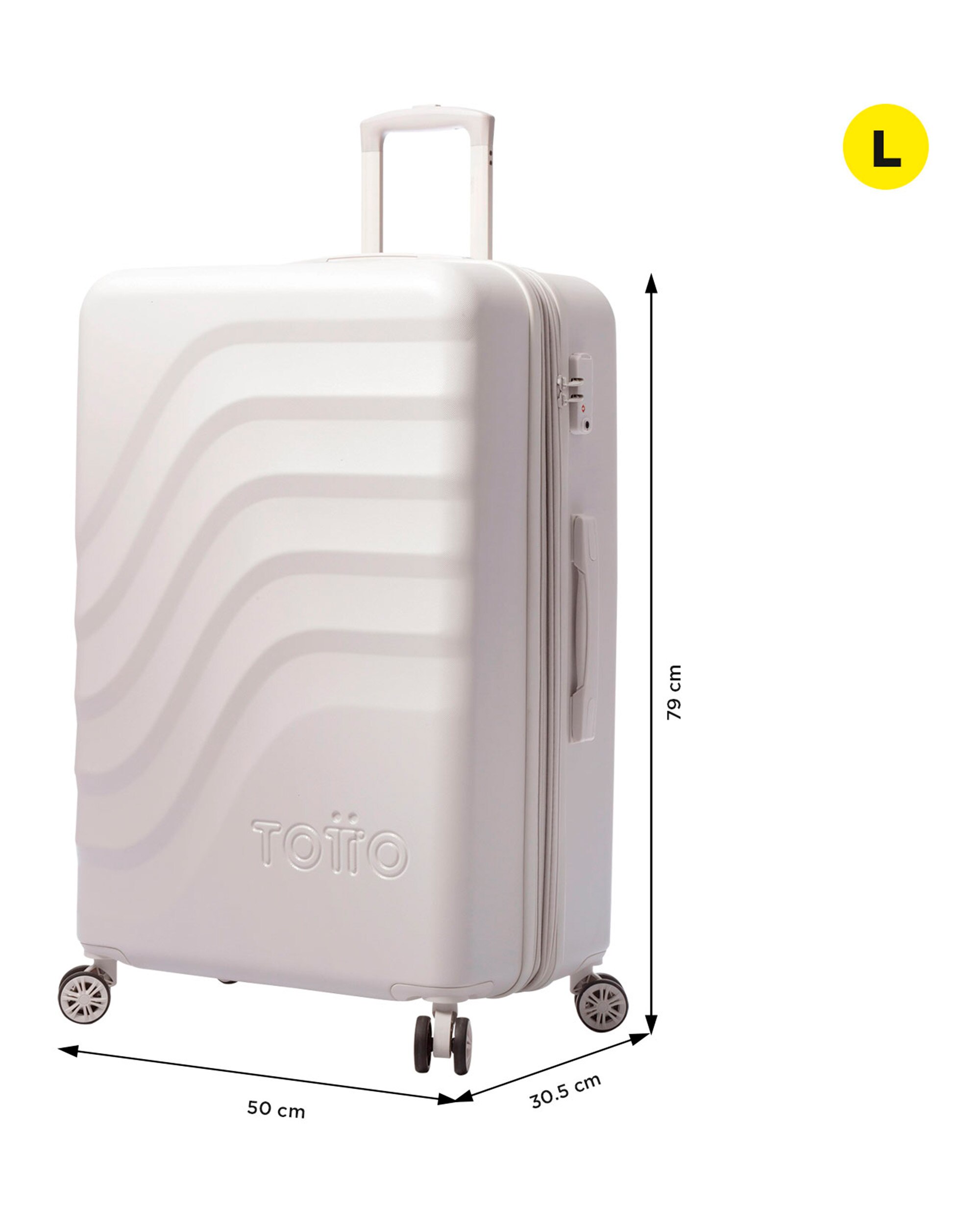 Maleta grande Bazy rígida expandible con capacidad 100 L - Totto - Beige Beige-2