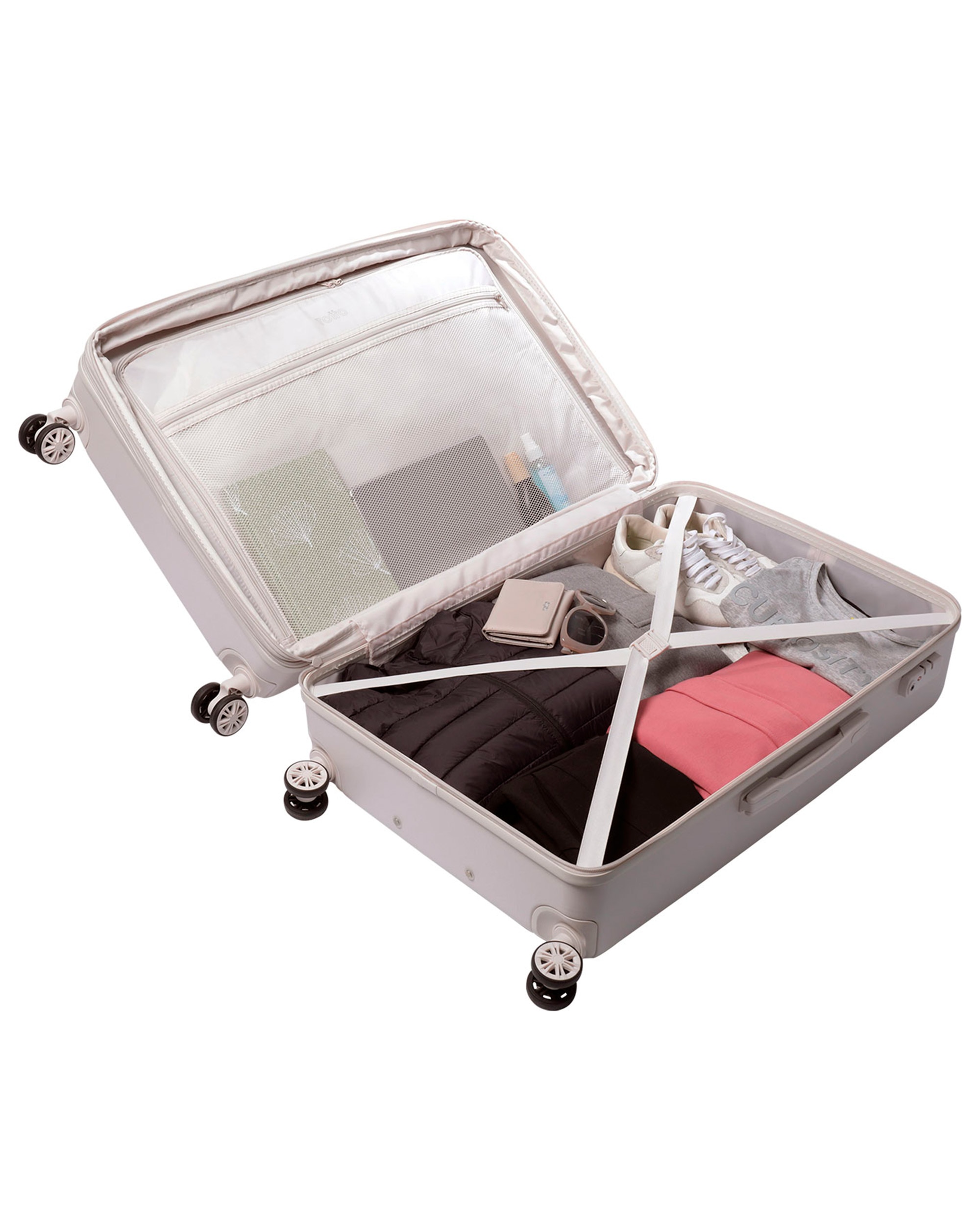 Maleta grande Bazy rígida expandible con capacidad 100 L - Totto - Beige Beige-3