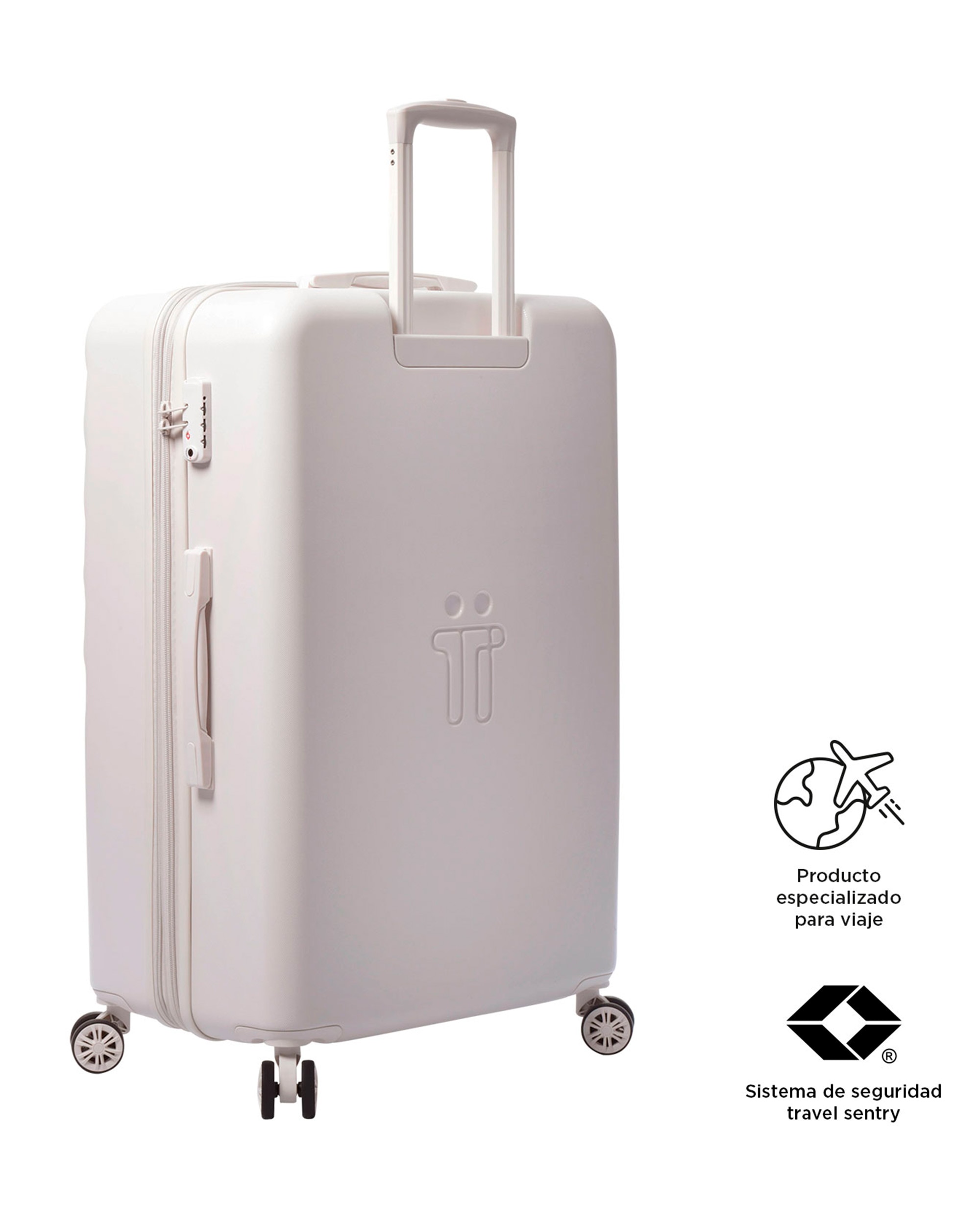 Maleta grande Bazy rígida expandible con capacidad 100 L - Totto - Beige Beige-5