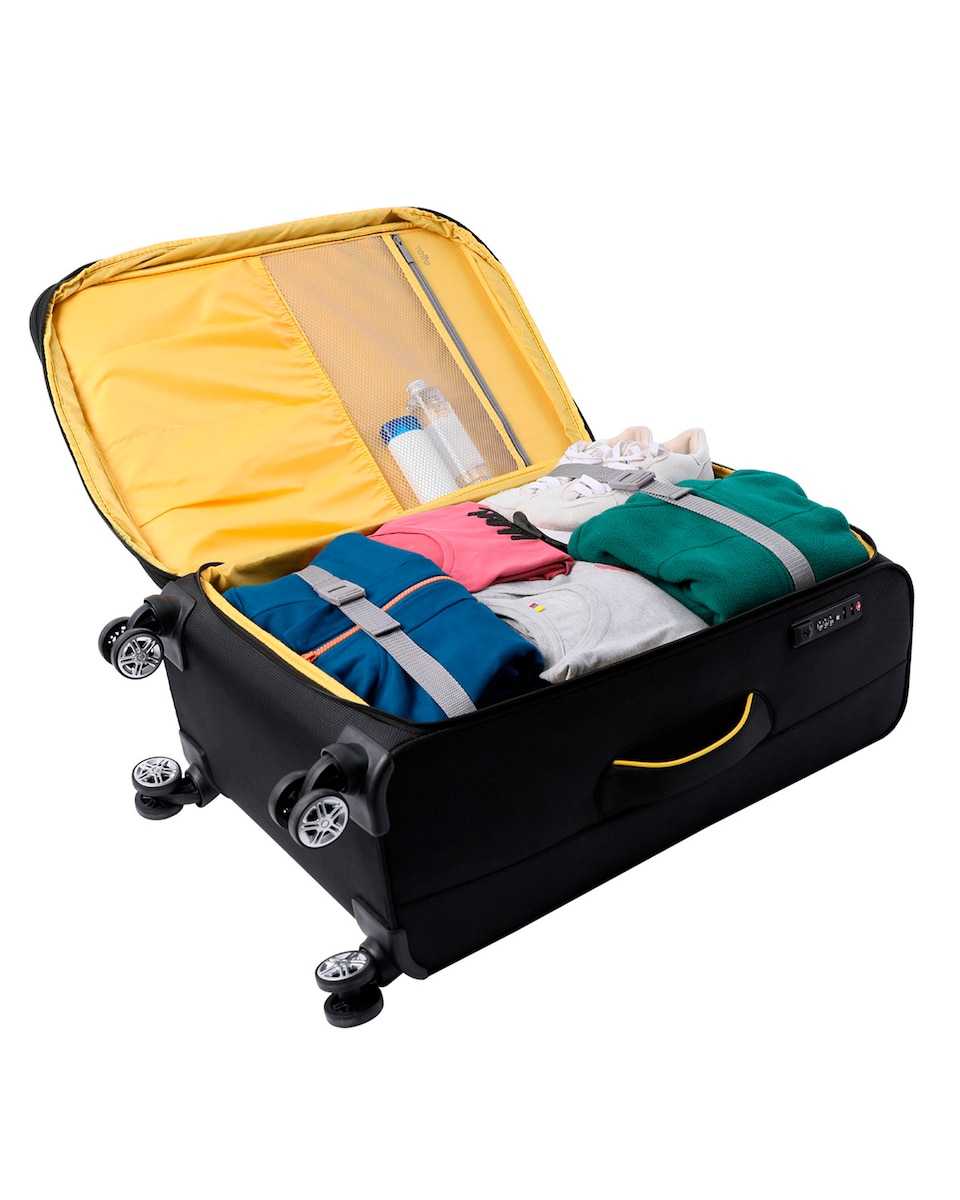 Maleta Liviana ultraligera mediana con capacidad 74 L Negro / Amarillo-3