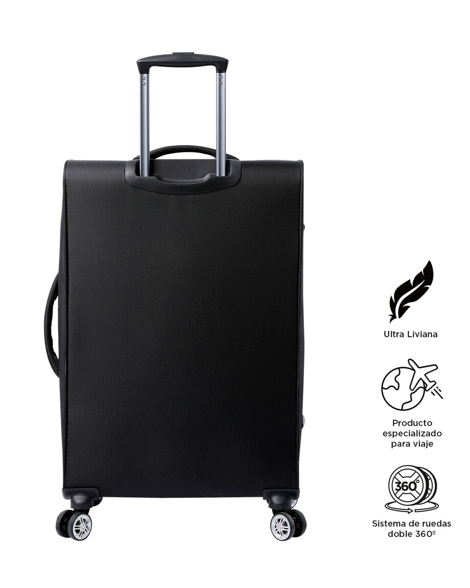 Maleta Liviana ultraligera mediana con capacidad 74 L Negro / Amarillo-6