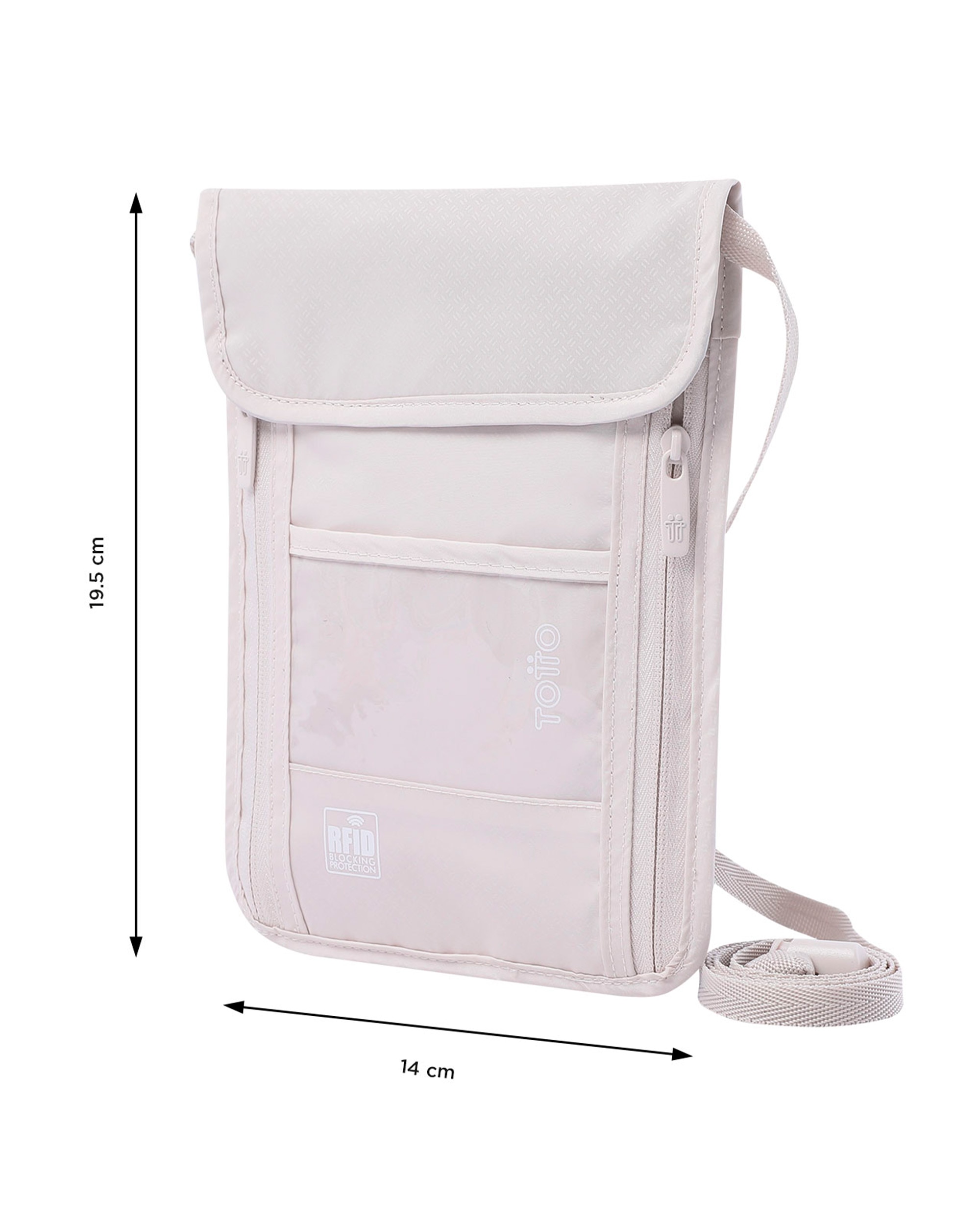 Porta Pasaporte Hang RFID Blocker White Sand - Totto - Beige Beige-2