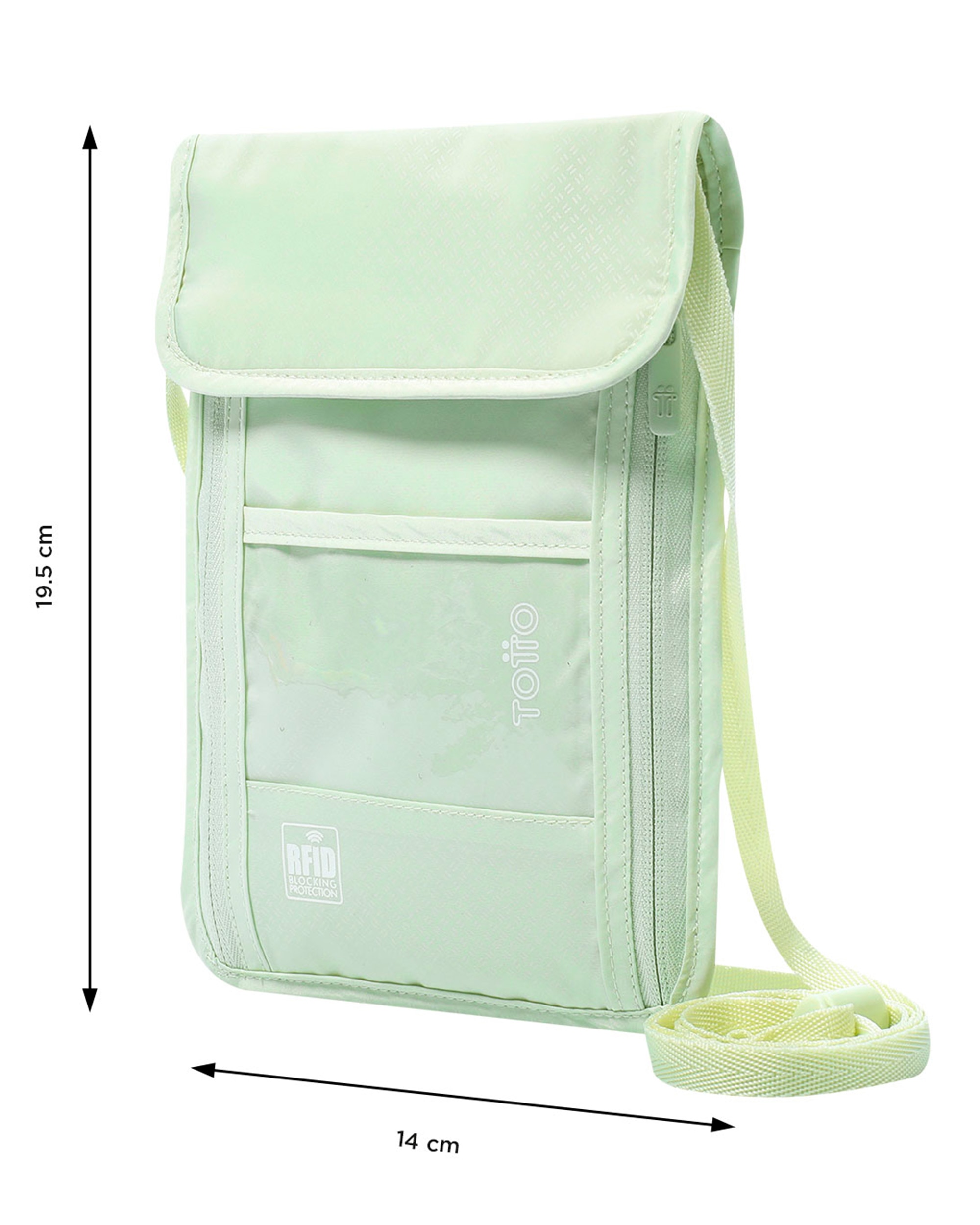 Porta Pasaporte Hang RFID Blocker White Sand - Totto - Verde morado Verde morado-2