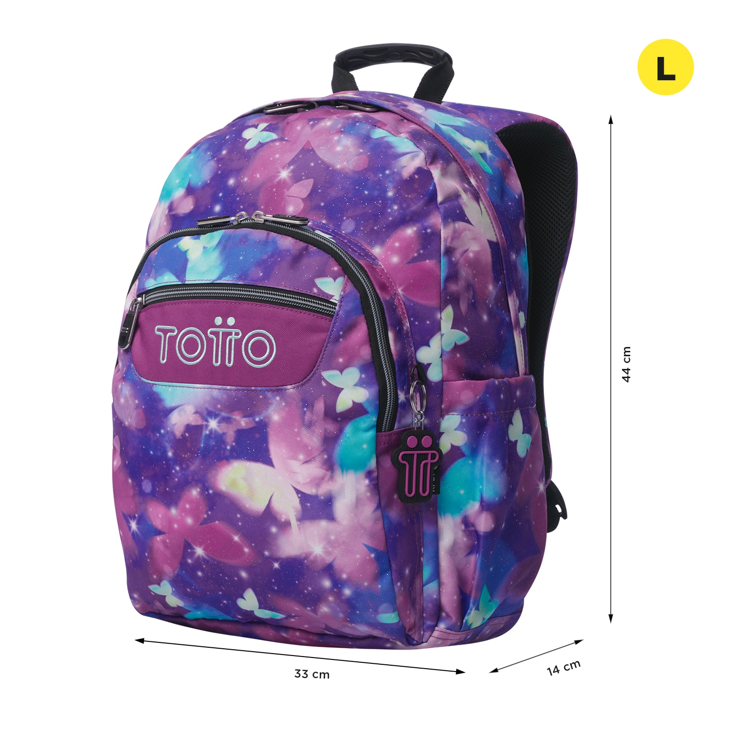 Mochila Totto Acuareles adaptable a carro PC 14' con capacidad de 20L Morado-2