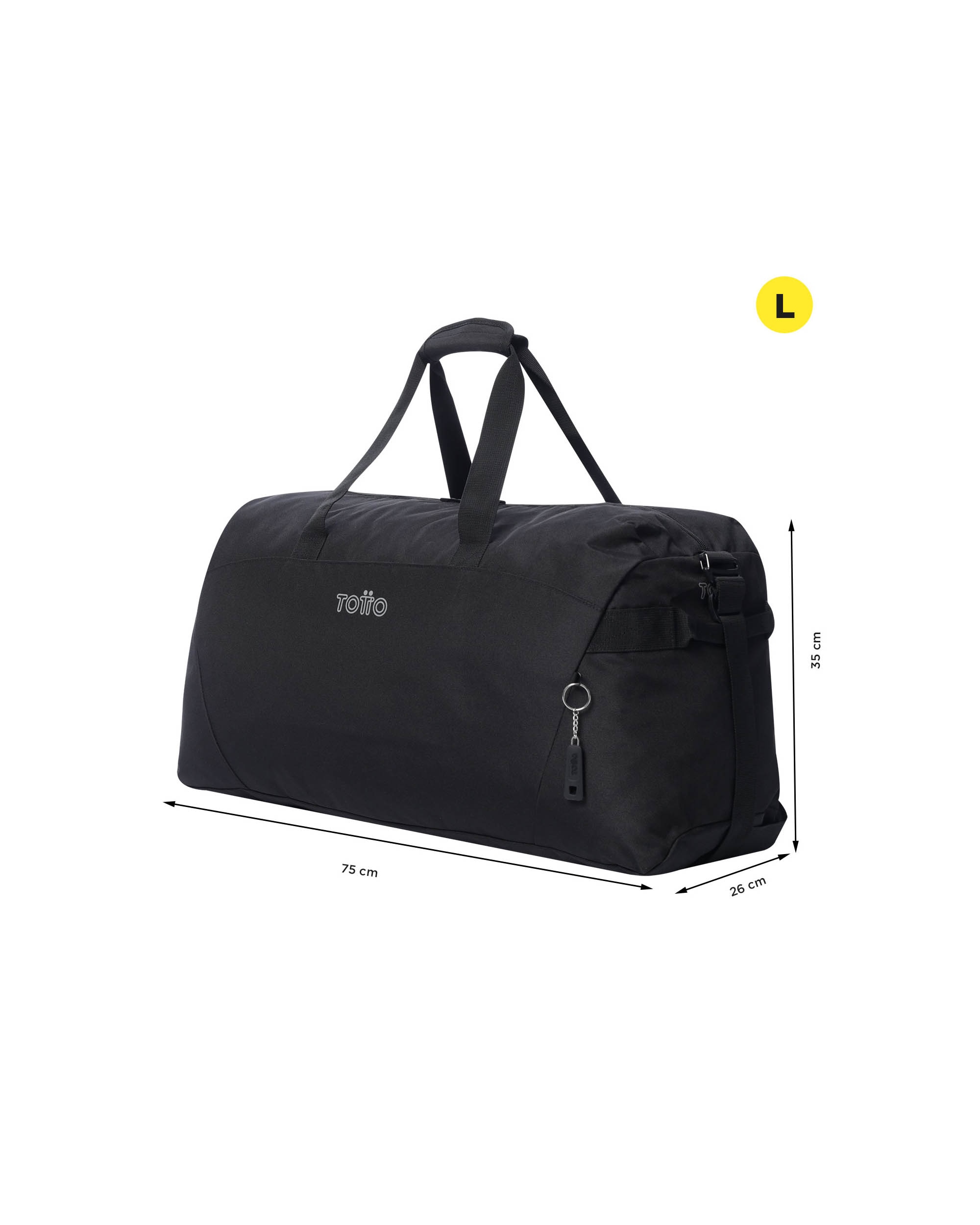 Bolsa Active Pro L Black grande blanda con capacidad 68 L - Totto - Negro Negro-2