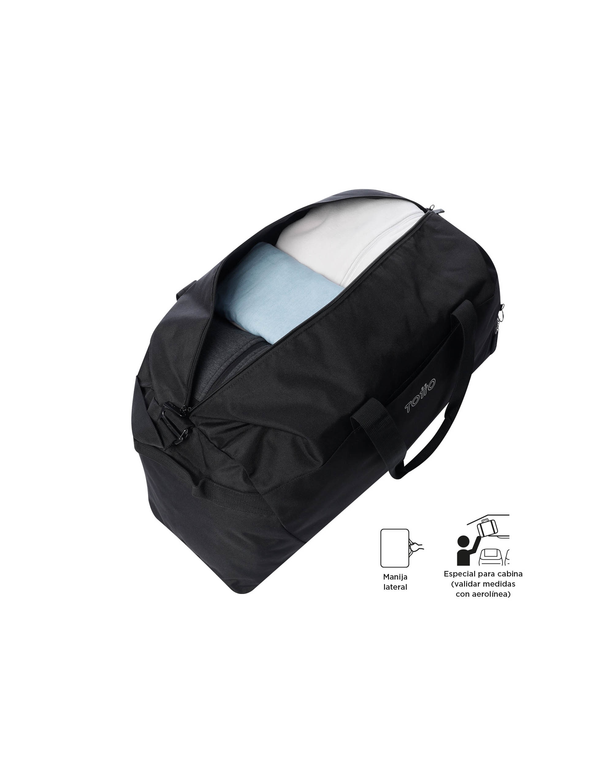 Bolsa Active Pro L Black grande blanda con capacidad 68 L - Totto - Negro Negro-3