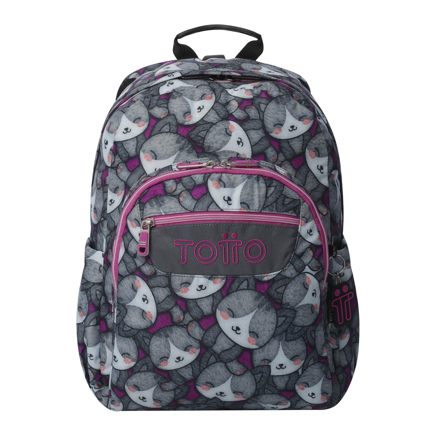 Imagen 0 de Mochila escolar totto acuareles kitten rose para portátil de 14” y adaptable a carro