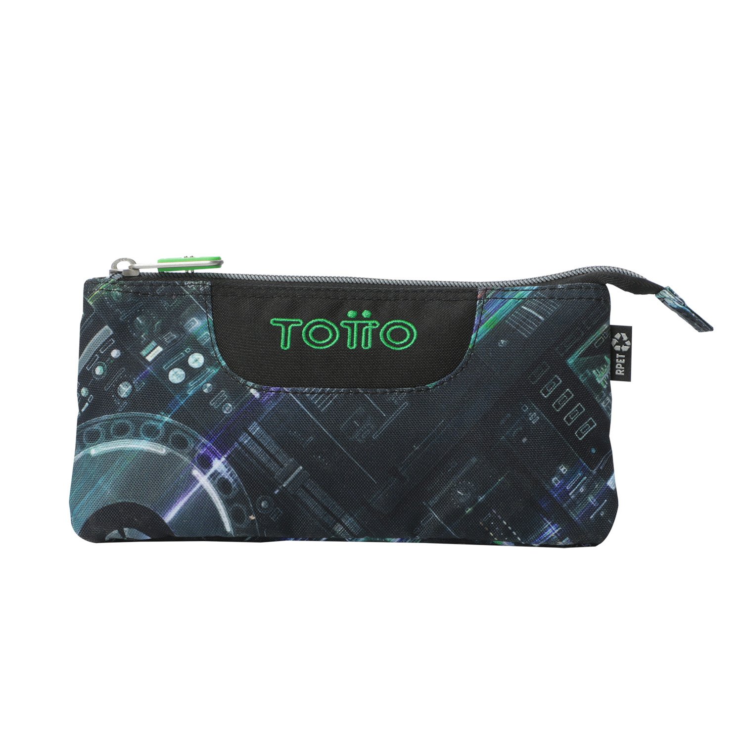 Estuche Totto Tablero Mixer Black 3 Compartimentos.