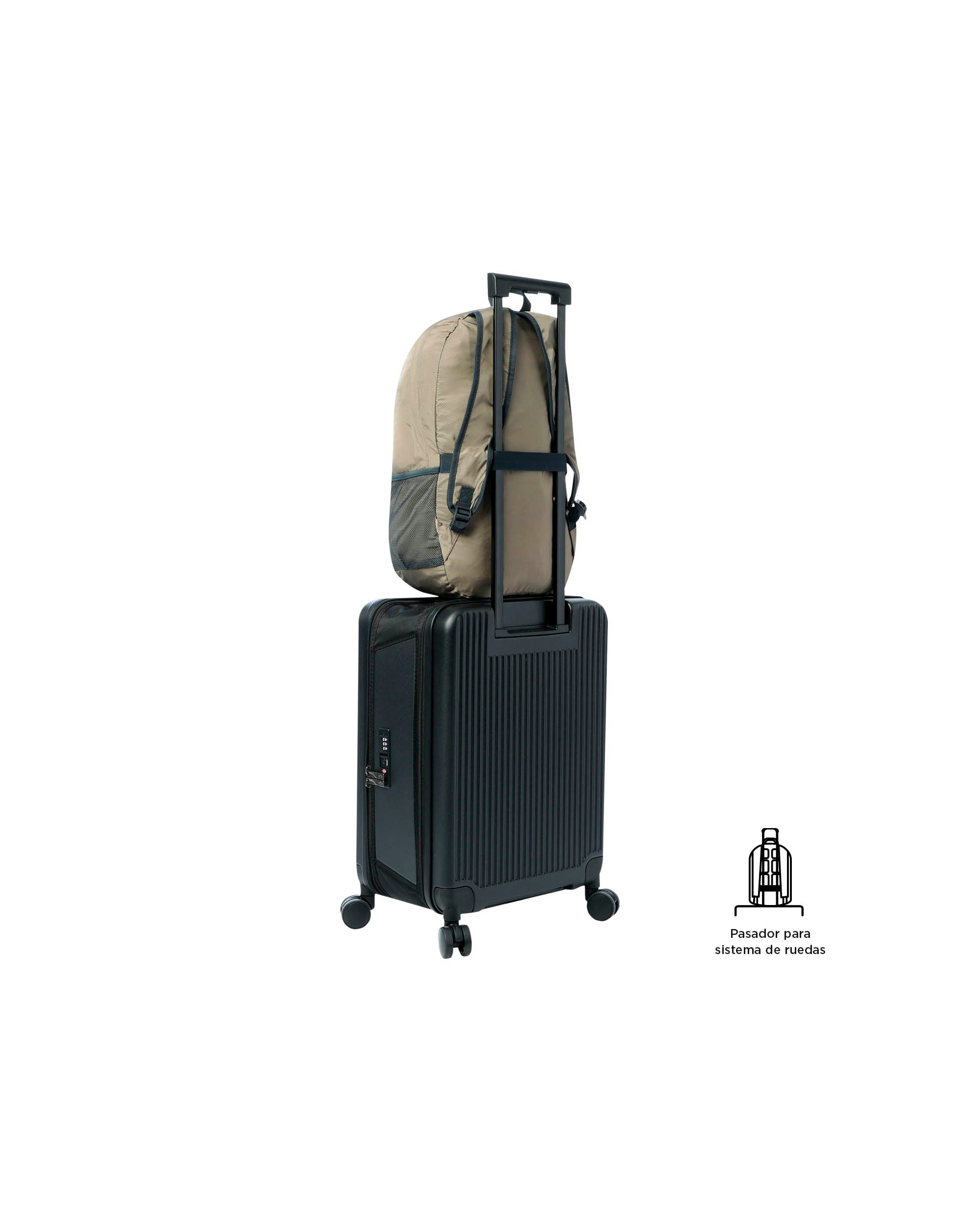 Mochila plegable Syncro Desert Taupe blanda con capacidad 22 L - Totto - Marrón piedra Marrón piedra-5