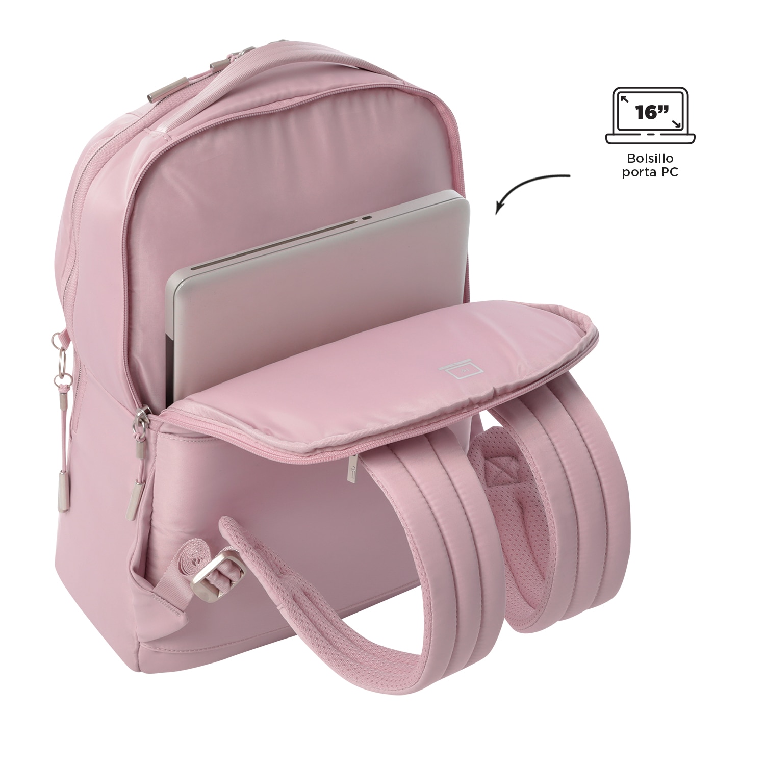 Imagen 5 de Mochila ejecutiva totto roxanne para portátil de 15” Lila