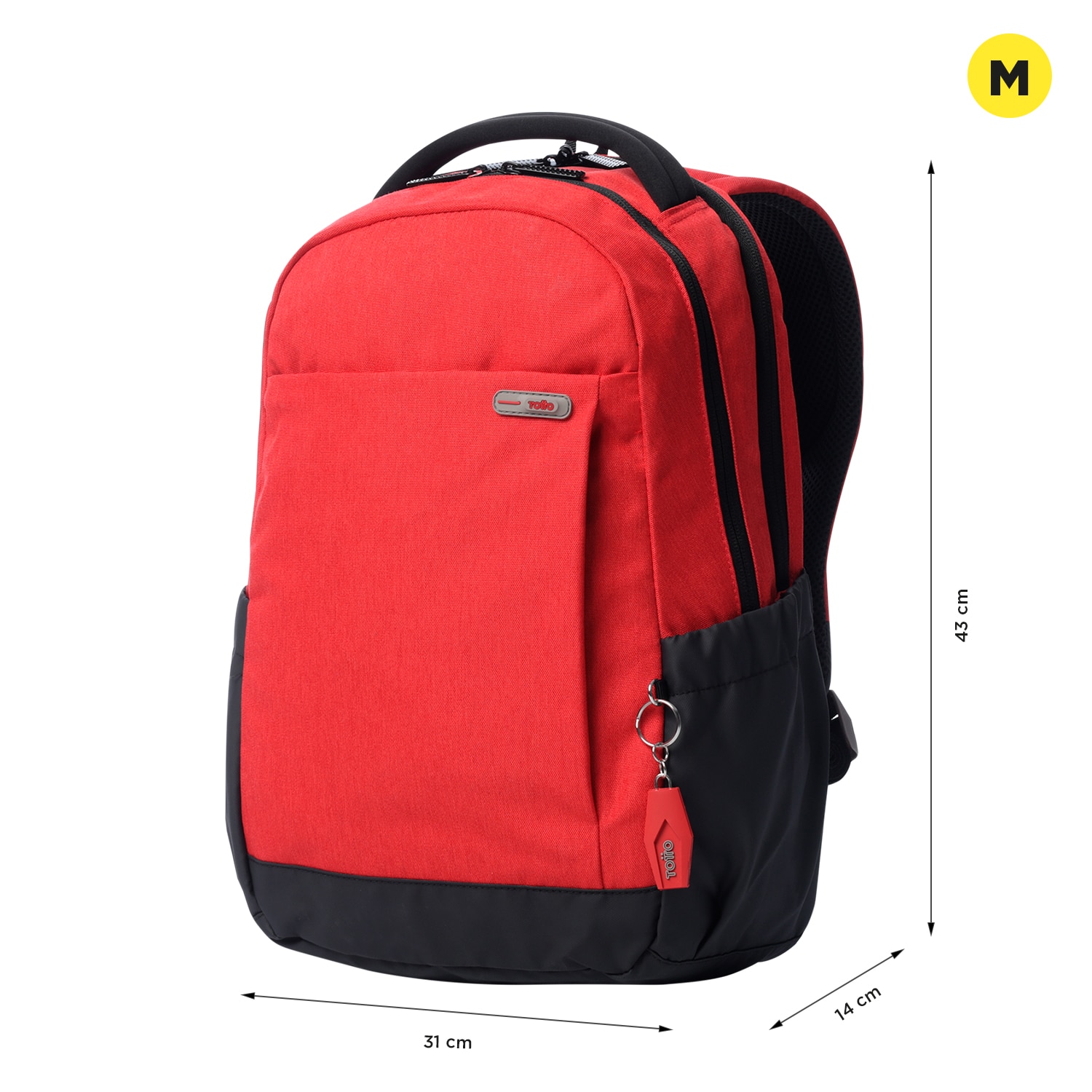 Imagen 2 de Mochila urbana totto deleg 2.0 con bolsillo secreto y apta para candado Rojo / Negro
