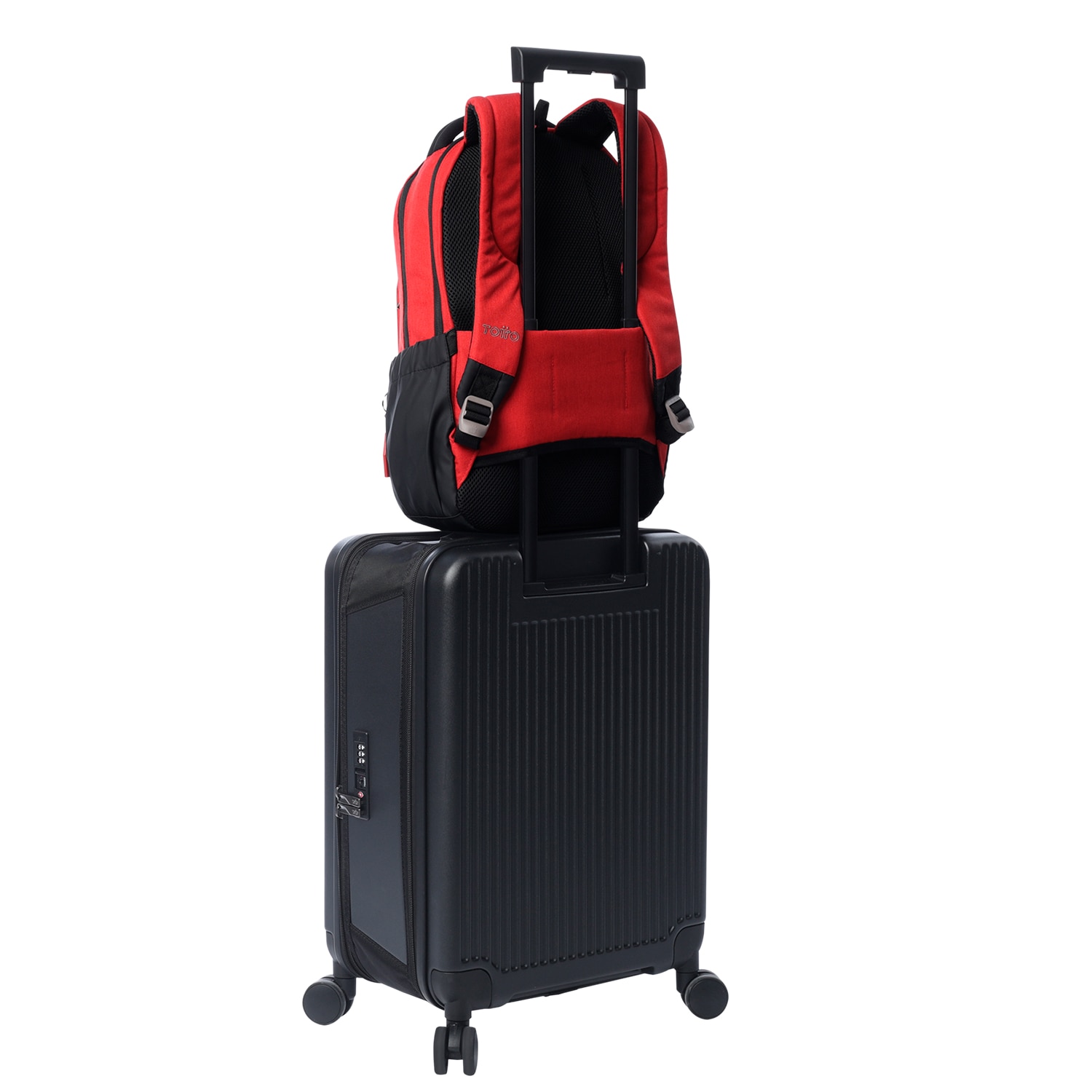 Imagen 6 de Mochila urbana totto deleg 2.0 con bolsillo secreto y apta para candado Rojo / Negro