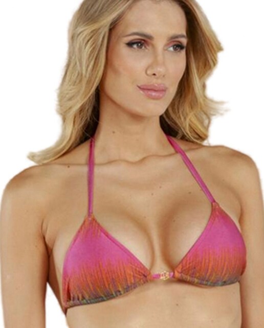 Imagen 0 de Top de bikini triángulo estampado con relleno