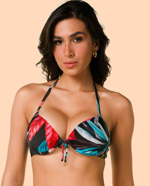 Imagen 0 de Top de bikini balconette estampado con relleno