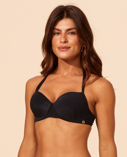 Imagen 0 de Top de bikini balconette liso con relleno