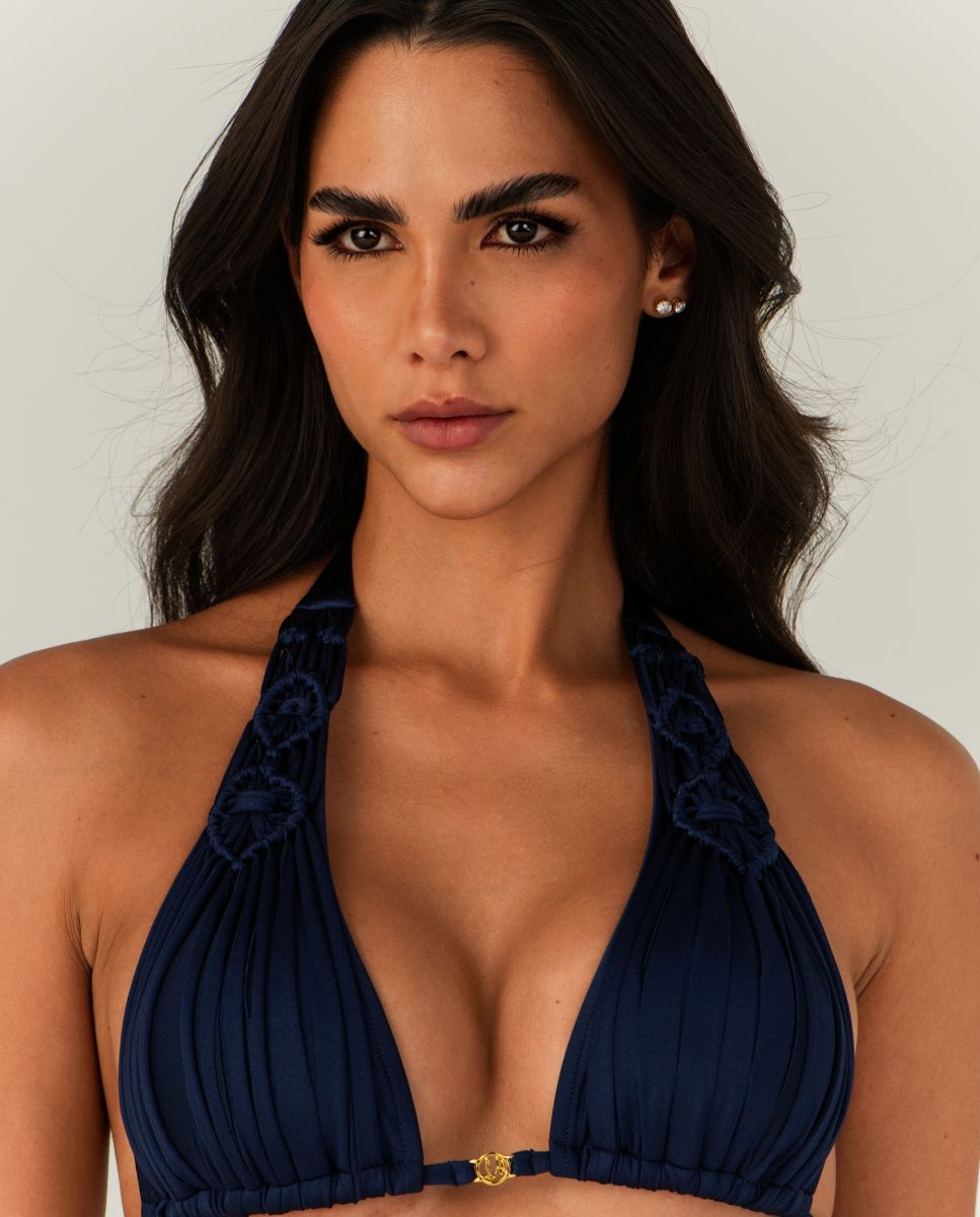 Top de bikini cuello halter liso con relleno - Lua Morena - Marino Marino-1