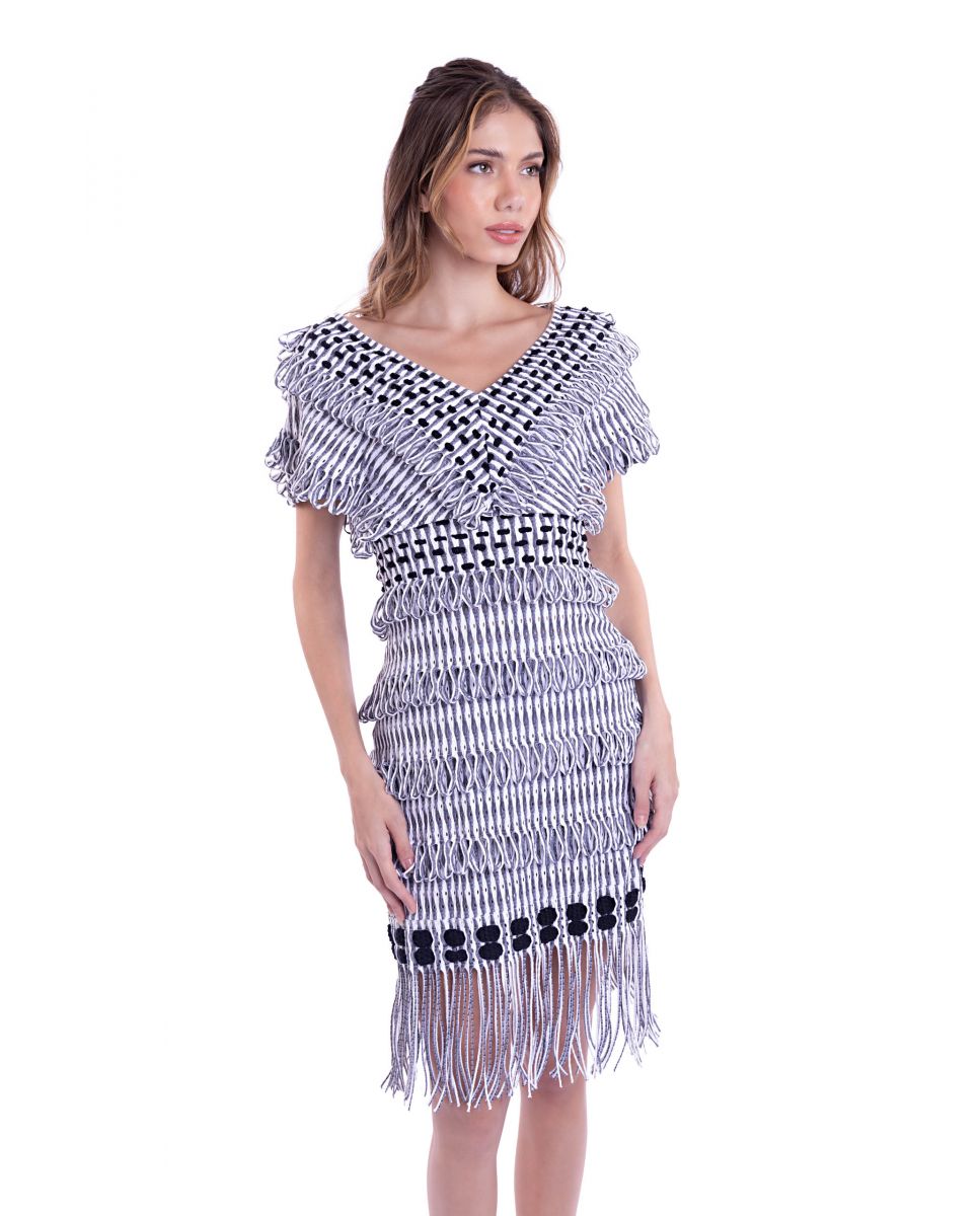 Vestido de playa mini - Despi - Negro / Blanco Negro / Blanco-1