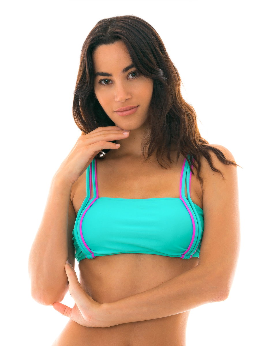 Top de bikini deportivo liso con relleno - Río de Sol - Multicolor Multicolor-1