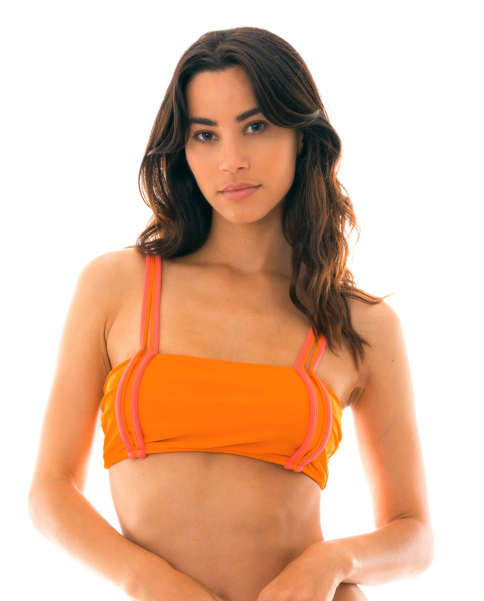 Top de bikini deportivo liso con relleno - Río de Sol - Multicolor Multicolor-1