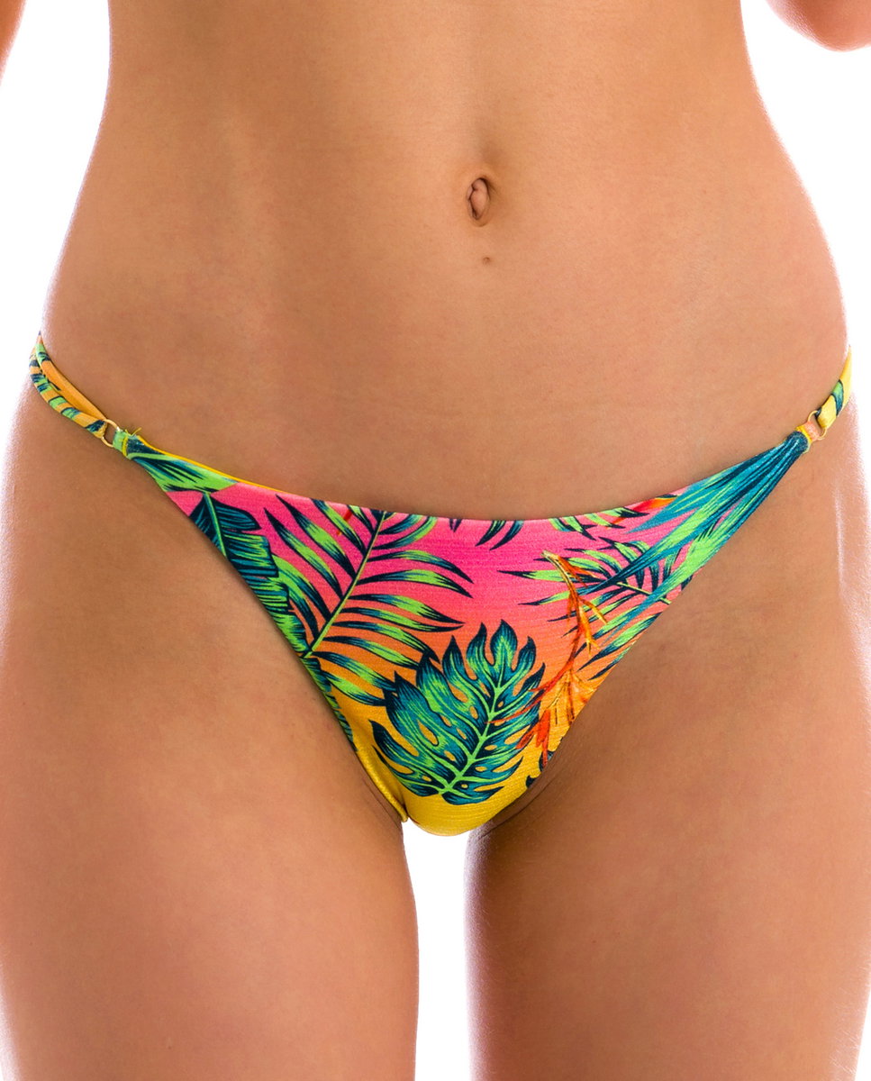 Braga de bikini brasileña estampada - Río de Sol - Azul fumé Azul fumé-1
