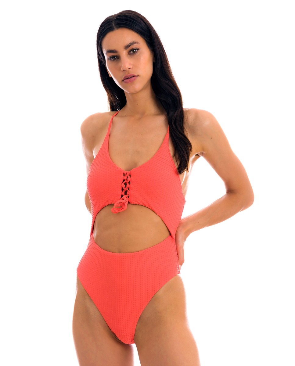 Bañador de mujer brasileño liso con relleno - Río de Sol - Beige Beige-1