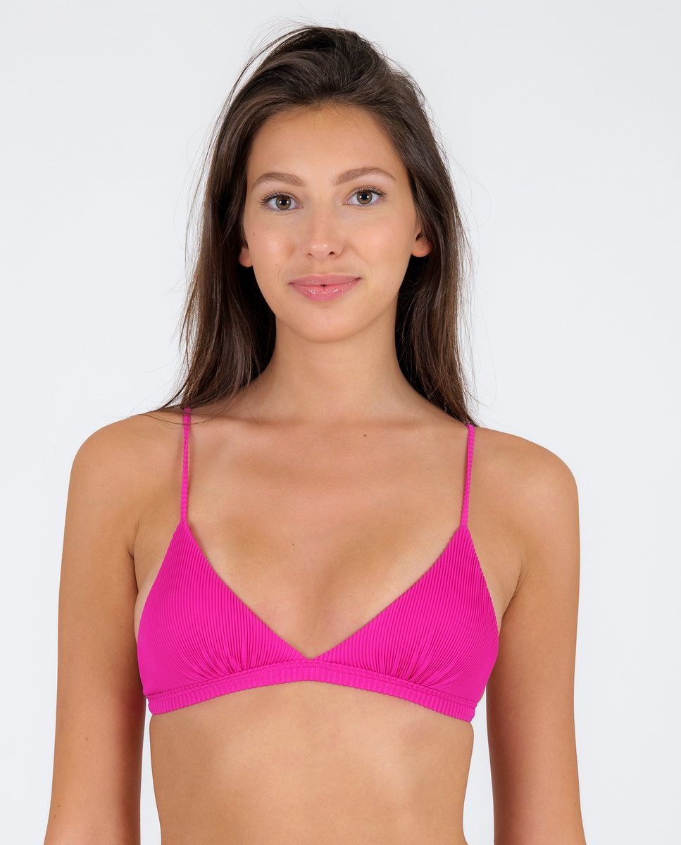 Top de bikini triángulo liso con relleno - Río de Sol - Brillo Brillo-1