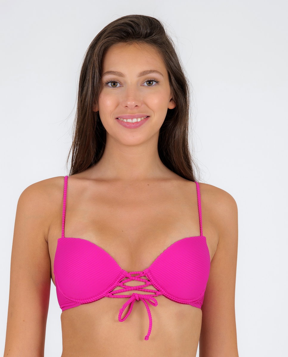 Top de bikini balconette liso con relleno - Río de Sol - Brillo Brillo-1