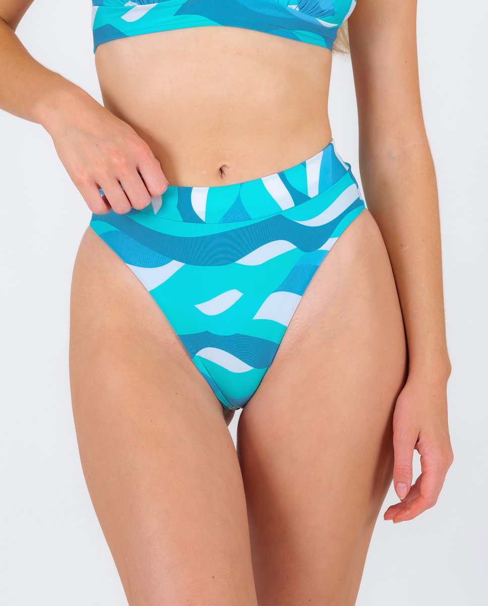 Braga de bikini culotte estampada - Río de Sol - Azul Océano Azul Océano-1