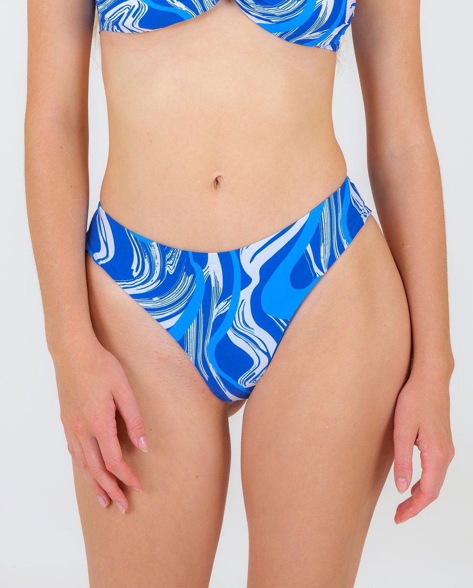 Braga de bikini brasileña estampada - Río de Sol - Azul Océano Azul Océano-1
