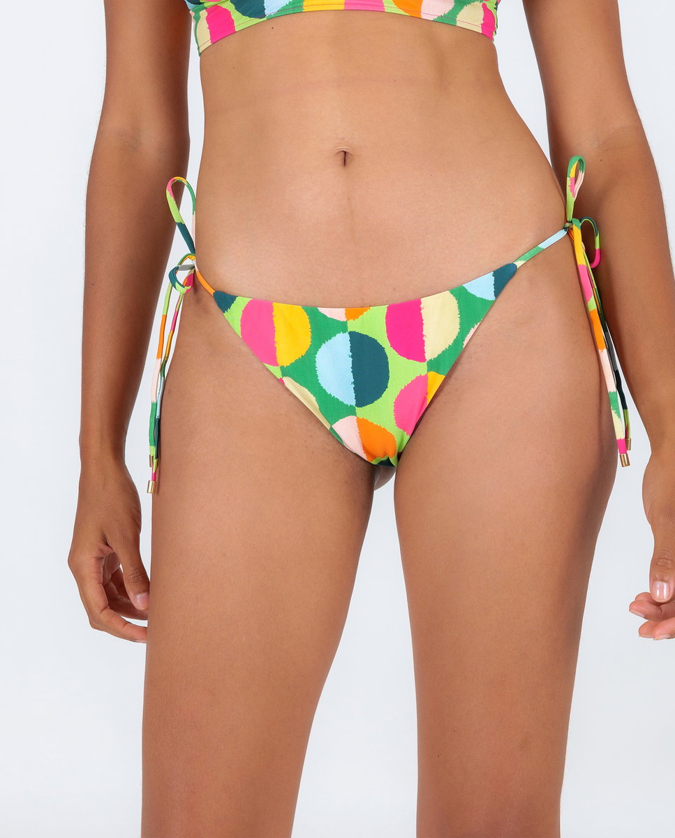 Braga de bikini con lazo estampada - Río de Sol - Azul fumé Azul fumé-1